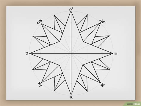 Como Desenhar A Rosa Dos Ventos - Como Desenhar uma Rosa dos Ventos: 12 Passos