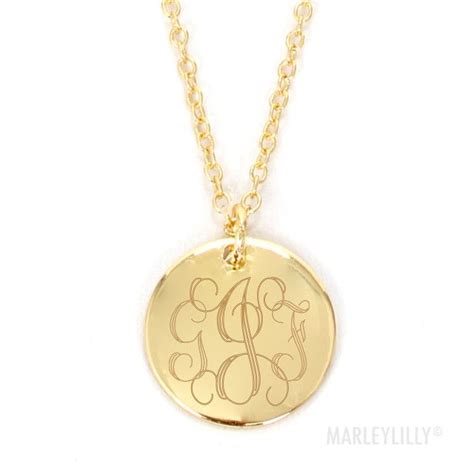 Monogrammed Taylor Necklace Marley Lilly Monogram Necklace Gold