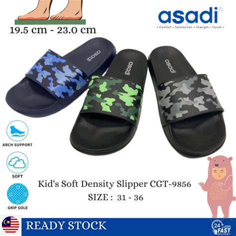 asadi kids soft midsole slip  slipper cgt  selipar kanak kanak