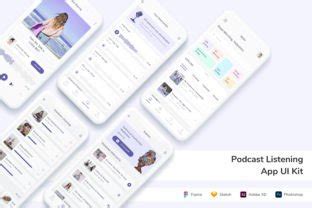 Podcast Listening App Ui Kit Graphic By Betush Creative Fabrica