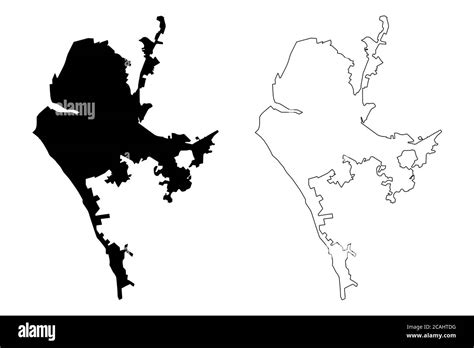 Concepcion City (Republic of Chile, Bio Bio Region) map vector illustration, scribble sketch ...