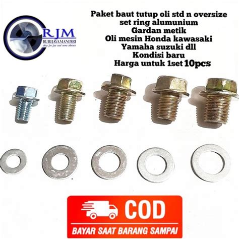 Jual Paket Set Baut Tutup Oli Std N Oversize Set Ring Alumunium Gardan