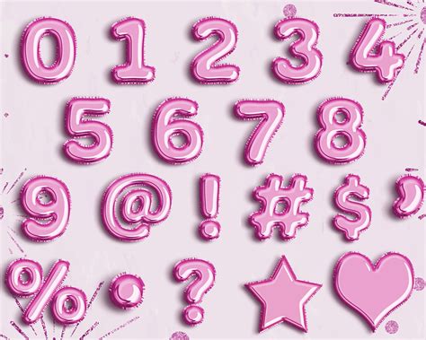 Pink Foil Balloon Alphabet Clipart Etsy