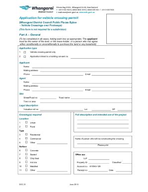 Fillable Online Vehicle Crossing Permit Vehicle Crossing Application