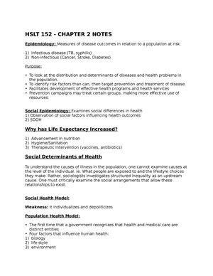 Hlst Class Lecture Notes September Models Of Health