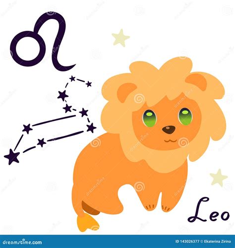 De Leo Del Zodiaco De La Muestra Aislante Del Estilo De La Historieta