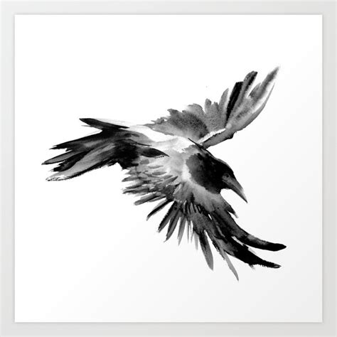 Flying Raven Art Print by SurenArt | Society6