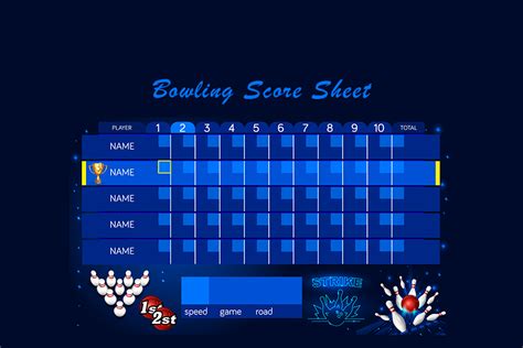 Printable Bowling Score Sheet Templates And Examples Word Excel Pdf