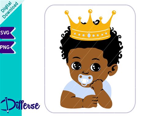 Black Baby Prince Svg Svg Cut File And Png African American Etsy