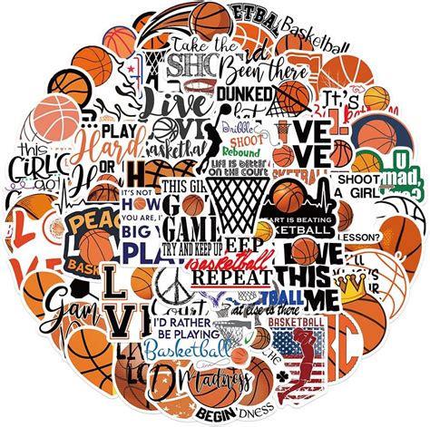 50pcs Basketball Stickers Perfect Basketball Fan Ts For Boys And