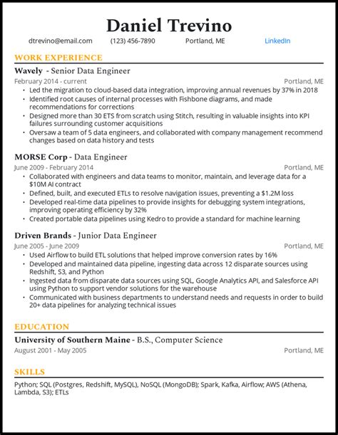 26 Data Engineer Resume Examples That Work In 2025