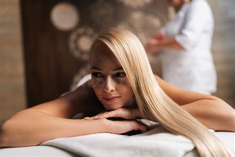 576 Beautiful Blonde Lying Massage Table Stock Photos Free Royalty