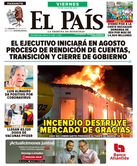 Portada Diario El Pa S Honduras