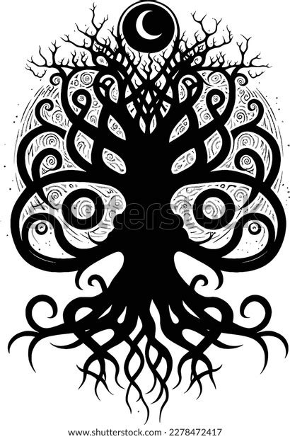 Yggdrasil Tree Vector Isolated On White Stock Vector Royalty Free 2278472417 Shutterstock