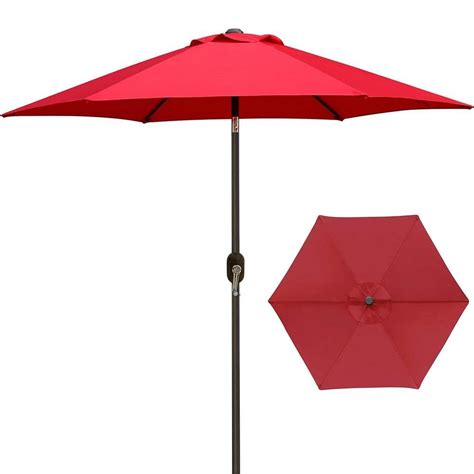 Ft Market Push Button Tilt Patio Umbrella In Red Z B Cc L The