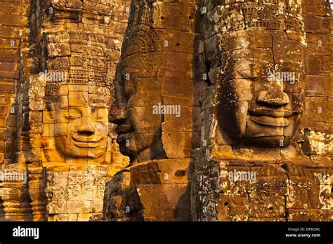 Face Towers Upper Terrace Bayon Temple Angkor Siem Reap Town Siem Reap