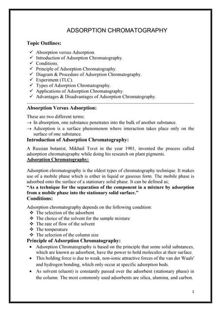 Adsorption Chromatography Assignment.pdf