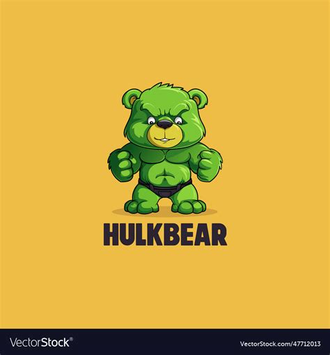 Cute cartoon adorable green bear with ferocious Vector Image