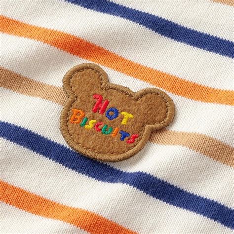 ミキハウス ホットビスケッツ mikihouse HOT BISCUITS ボーダー長袖Tシャツ オレンジ cm ナチュラルベビー Natural Baby