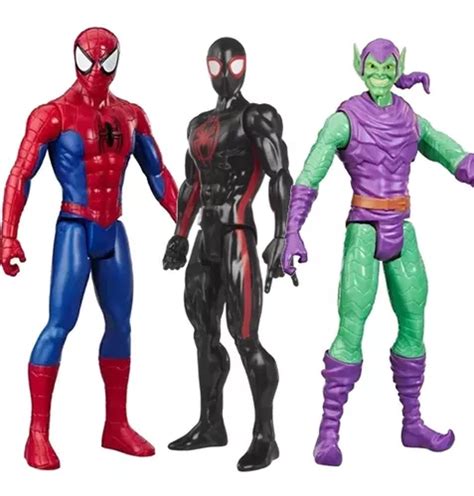 Kit Boneco Homem Aranha Duende Verde E Miles Morales Titan Frete grátis