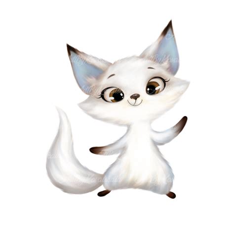 Arctic Fox Clipart, Cute Arctic Fox PNG, Digital Download - Etsy