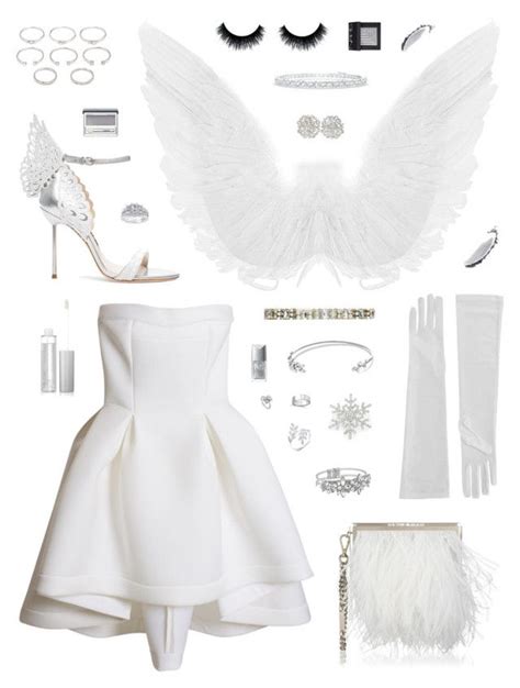 A White Dress And Accessories Are Arranged In The Shape Of An Angel S Wings