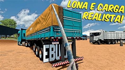 Scania Super Escape Direto Granel Arqueada Lona E Carga Realista