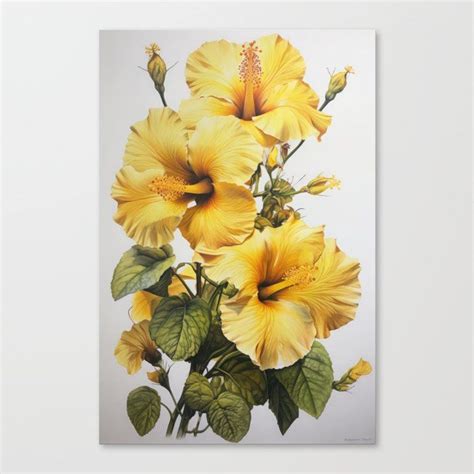 Shop Yellow Hibiscus Canvas Print By Vanoverdesigns On Society