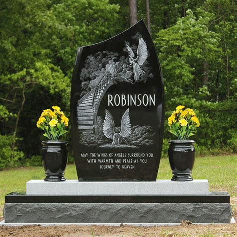 Custom Double Upright Headstone Portfolio Brown Memorials In