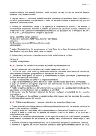 Reglamento De Operaci N E Intermediaci N Tur Stica Pdf