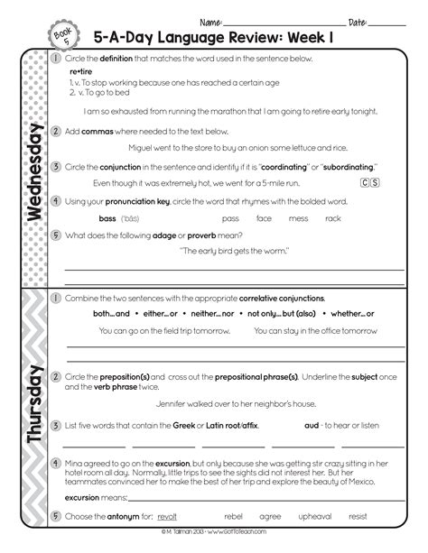 Daily Language Review Grade 5 Worksheets Abjectleader