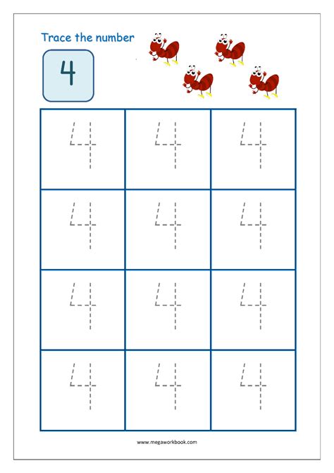 Number 4 Tracing Worksheet Name Tracing Generator Free