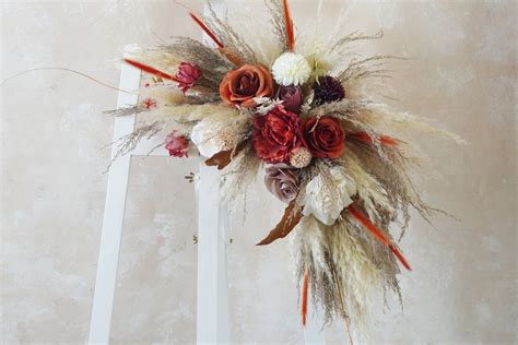 Fall Wedding Archway Rust Beige Terracotta Corner Swag Autumn Wedding