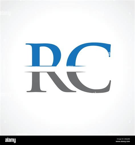 Abstract Letter RC Logo Design Vector Template. Creative Blue and Grey ...