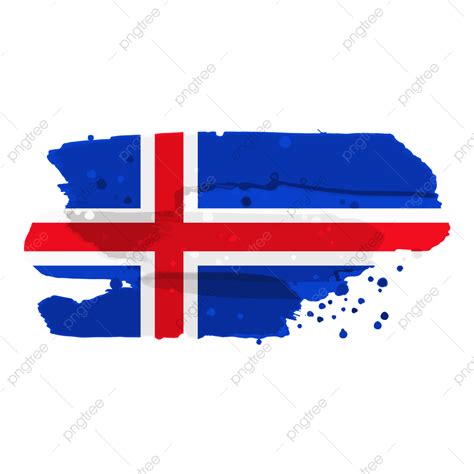 Iceland Flag Png Transparent Iceland Flag With Grunge Brush Watercolor