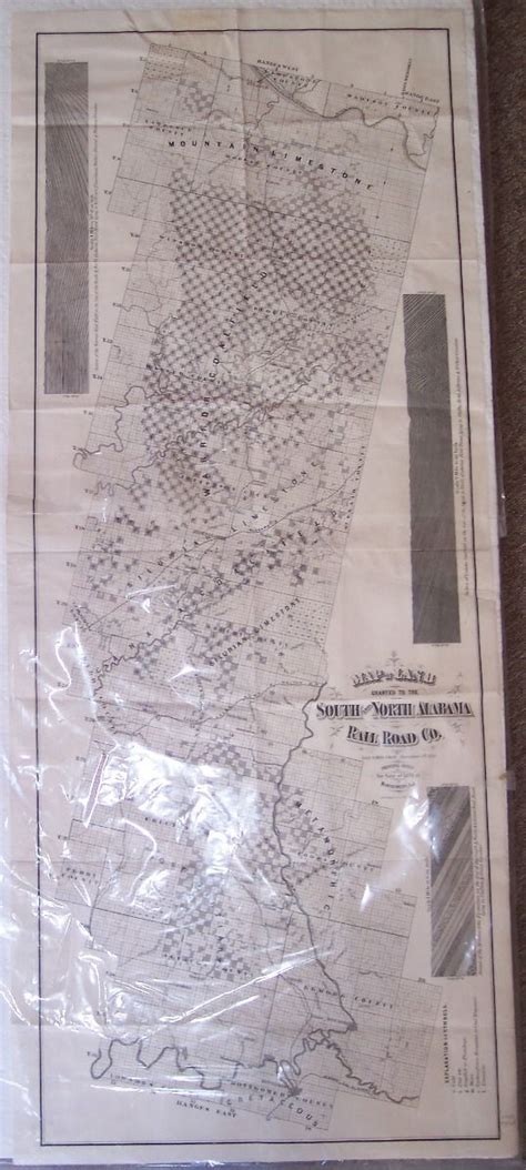 Map Of Land Granted To The South And North Alabama Rail Road Company