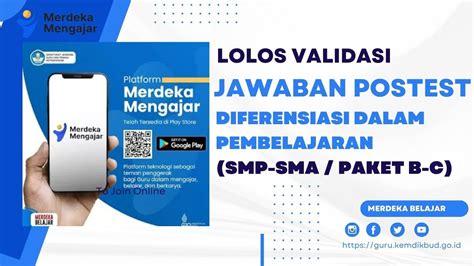 Lolos Validasi Kunci Jawaban Postest Topik Diferensiasi Dalam