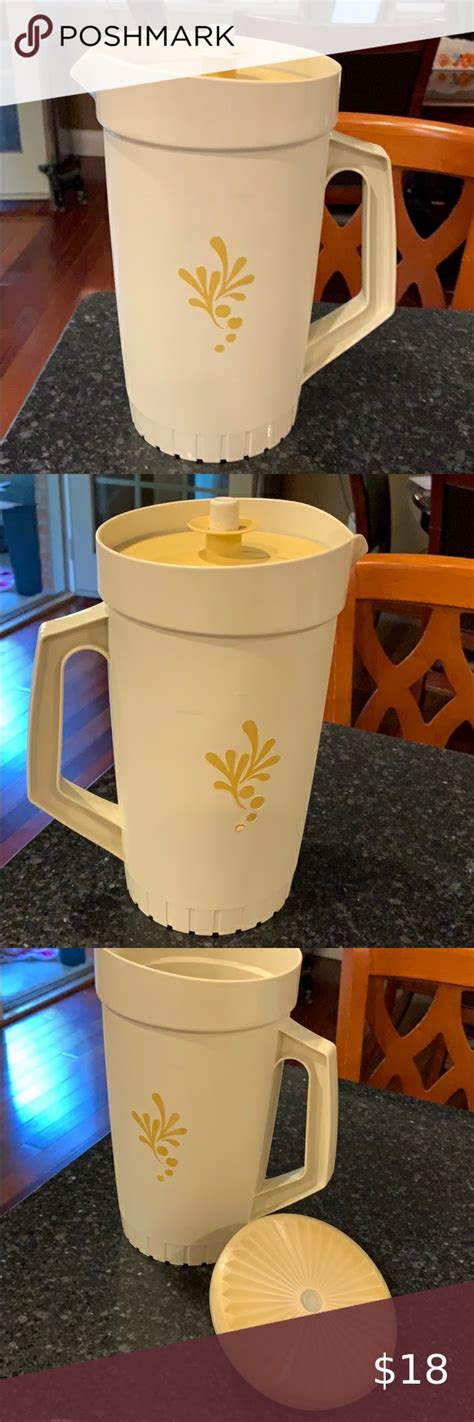 Vintage Tupperware Pitcher Harvest Gold Vintage Tupperware