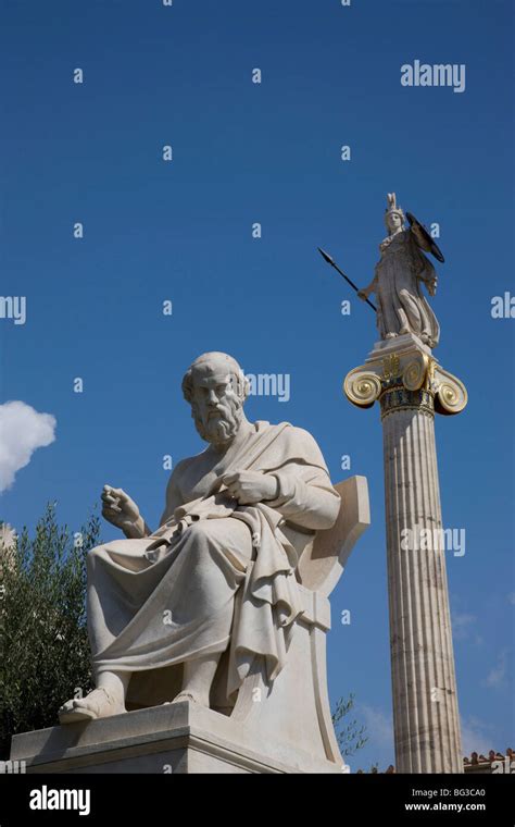 Statue Of Plato The Academy Athens Greece Europe Stock Photo Alamy