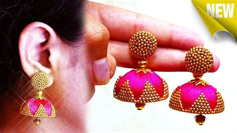 How To Make Silk Thread Jhumkas At Home Latest Silk Thread Earrings