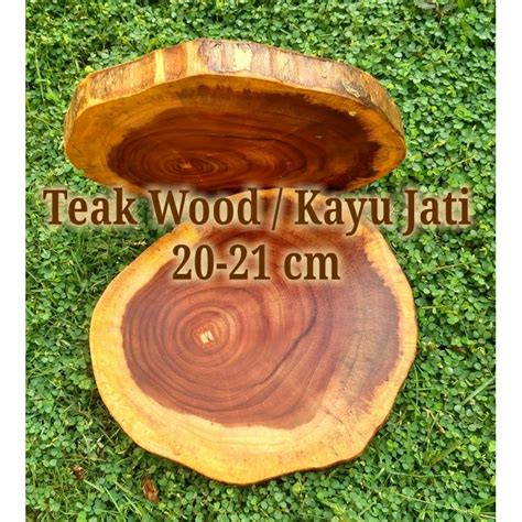 Jual Teak Wood Slice Potongan Log Kayu Jati Diameter Cm Dekorasi