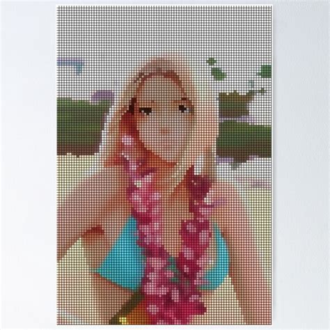 Sexy Anime Girl In Bikini Pixel 8 Bit Art Poster For Sale By Pixeldripped Redbubble