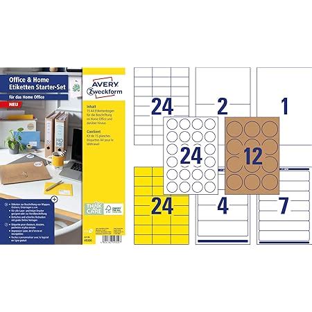 AVERY Zweckform Etiketten Home Office 189 Aufkleber Auf DIN A4