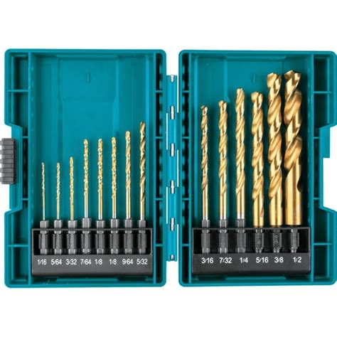 Makita B 65399 Impact Gold 14 Pc Titanium Drill Bit Set 14in Hex Shank