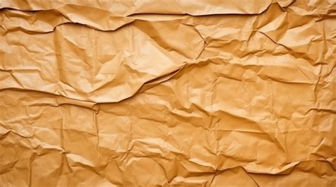 Texture Background Featuring Recycled Kraft Sheet With Brown Crumpled