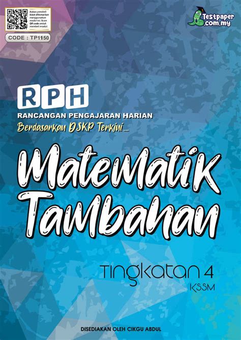 Rph Matematik Tambahan Tingkatan Kssm Cikgu Info