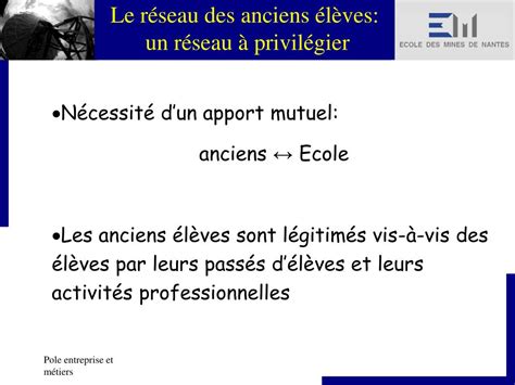 PPT Ecole des Mines de Nantes Réseau des anciens un réseau en