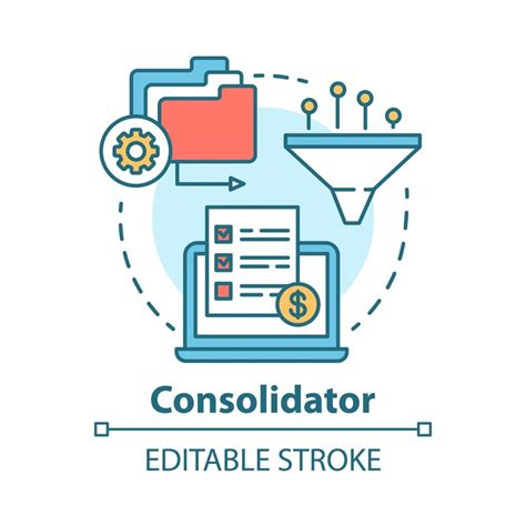 Consolidator Concept Icon Billing Idea Thin Line Illustration