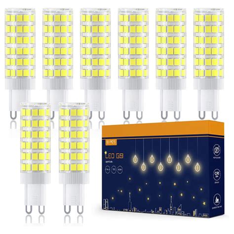 G9 LED Light Bulbs Cool White 7W 8 Packs