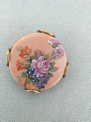 BROCHE ANCIENNE EMAUX Limoges FM Limoges Fleurs EUR 17 00 PicClick FR